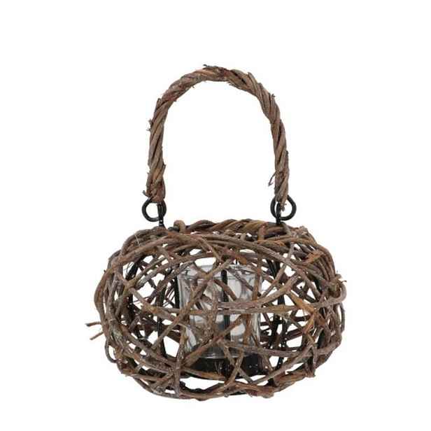 Proutěná lucerna na čajovou svíčku Masai Vine Wood - Ø 16*12/23 cm daan kromhout