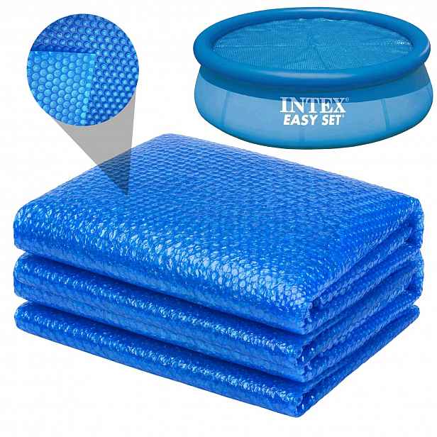 Silná solární krycí plachta 160 mikronů do bazénu pro bazén Intex Easy set 305 x 76 cm