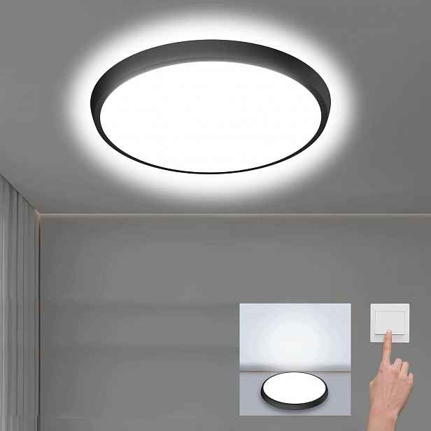 Stropní Svítidlo Nástěnný Led 50 cm Kulatý Černý 50W 4250lm 4000K Neutrální bílá barva