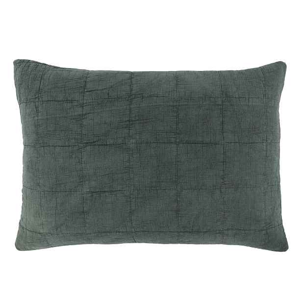 Tmavě zelený povlak na polštář s opraným vzhledem Aix Vintage – 60*40 cm Chic Antique