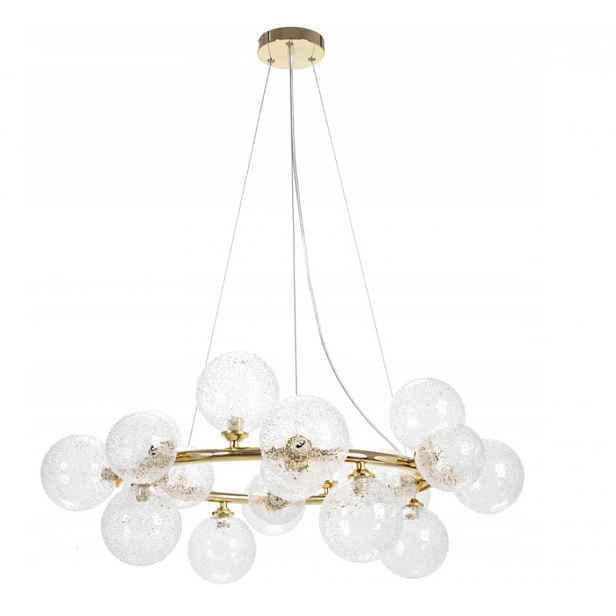 Závěsná Skleněná Stropní Lampa Zlatá Gold Glamour