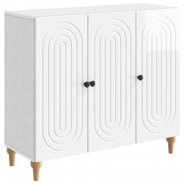 vidaXL Servírovací skříň Bílá s vysokým leskem 89 x 34,5 x 80 cm