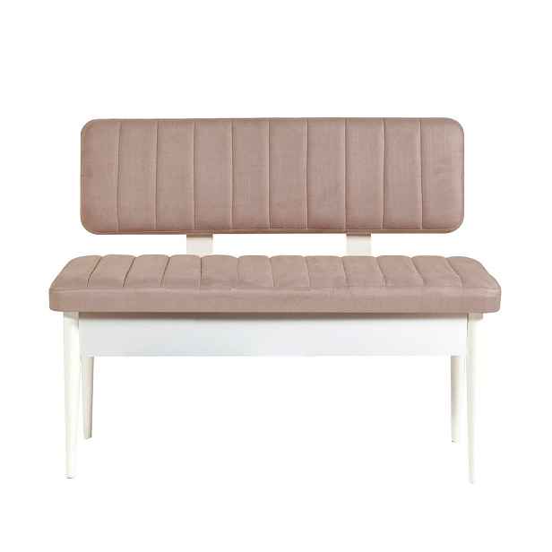 Kalune Design Lavice VINA s úložným prostorem 110 cm bílá/béžová