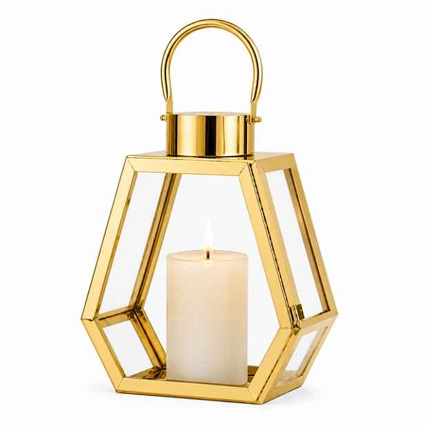 Lucerna Glamour lucerna 28 cm zlatá Hřbitovní Svíčka z nerezové oceli