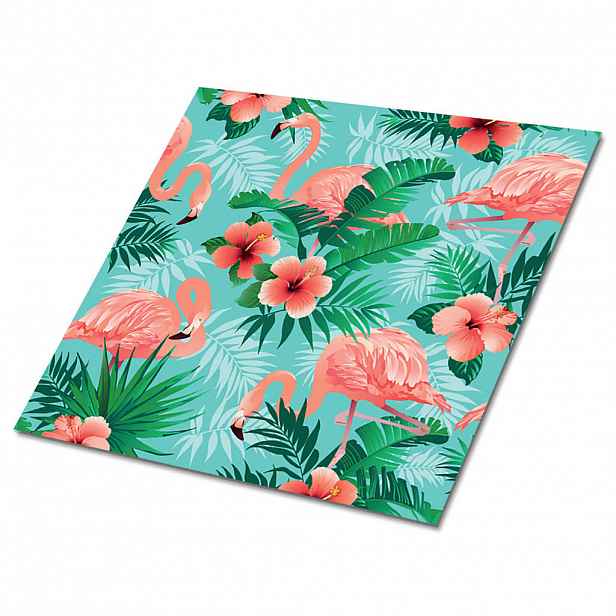 TULUP SAMOLEPICÍ OBKLADY NA STĚNU 9 ks 30x30 cm Plameňáci