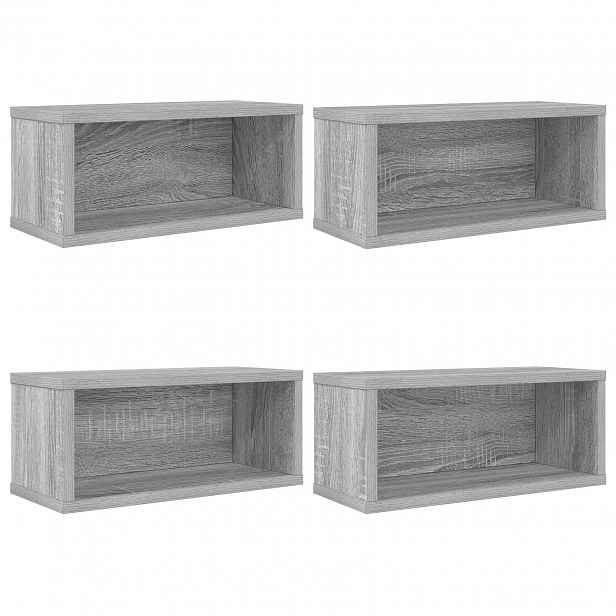 vidaXL Úložný stojan na CD 4 ks Šedý Sonoma 40 x 17 x 17 cm