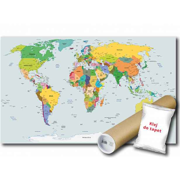 Vinylová fototapeta Světová mapa Geografie Škola Věda Politika 208x146