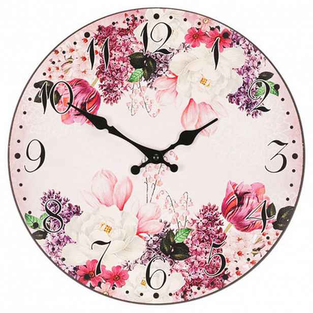 NÁSTĚNNÉ HODINY pink 34 cm