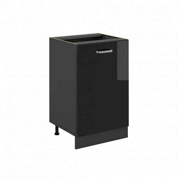 Vicco SPODNÍ SKŘÍŇKA KUCHYŇSKÉ LINKY R-Line, Černý vysoký lesk/Antracit, 50 cm bez pracovní desky