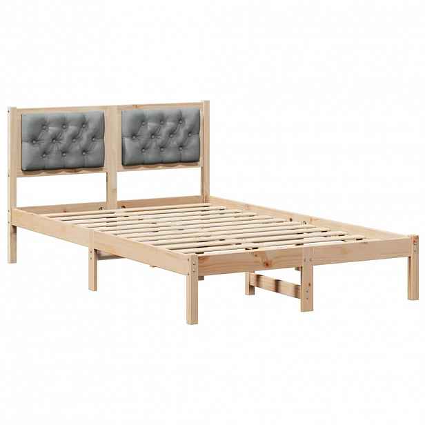 vidaXL Rám postele Světle šedá 120 x 200 cm Masivní borové dřevo