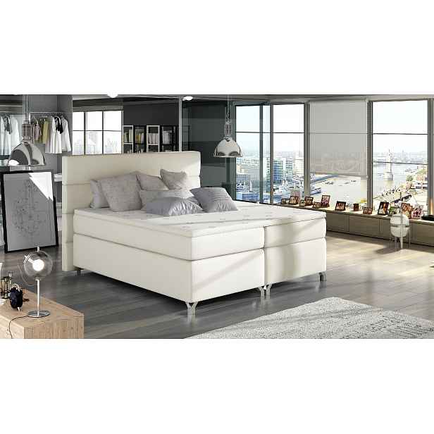 Boxspring Amadeo Rozměr: 160 x 200 cm, látka: Soft 33, Varianta: S LED osvětlení