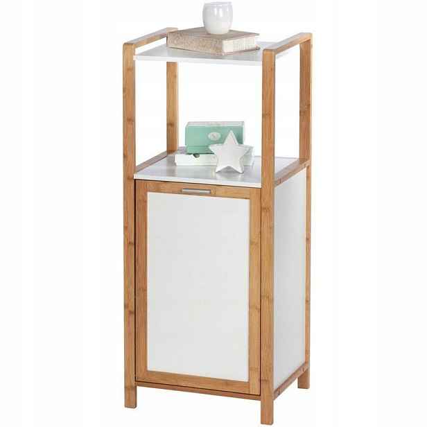 Koupelnová Skříňka Regál bambus Bílý Hnědý 29,5x25x50 cm Wenko
