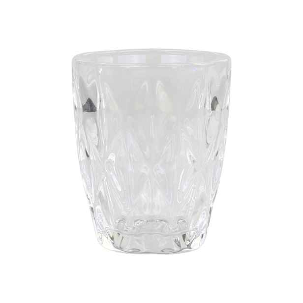 Sklenička ze silnějšího skla s dekorem Diamond cut - Ø8*10 cm  Chic Antique