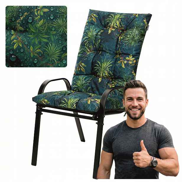Polštář Na Zahradní Křeslo S Vysokým Opěradlem – na křeslo lehátko 50x45x69 Cm