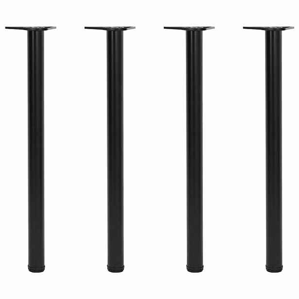 vidaXL 4 stolové nohy s nastavitelnou výškou černé, 870 mm