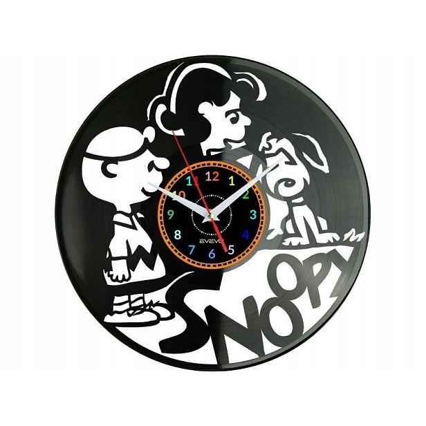 Snoopy Dárek Originální dekorace do domu Hodiny z vinylové desky