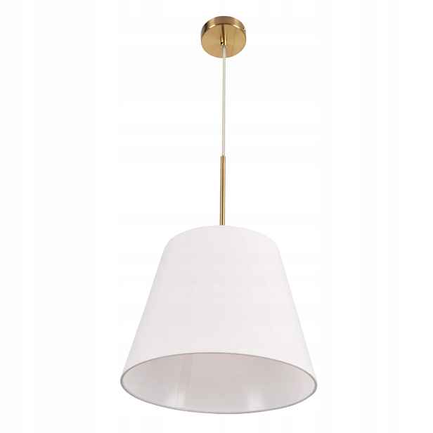 Závěsná lampa Polux, bílá, zlatá, kuželová, kulatá, 30 cm nad stůl