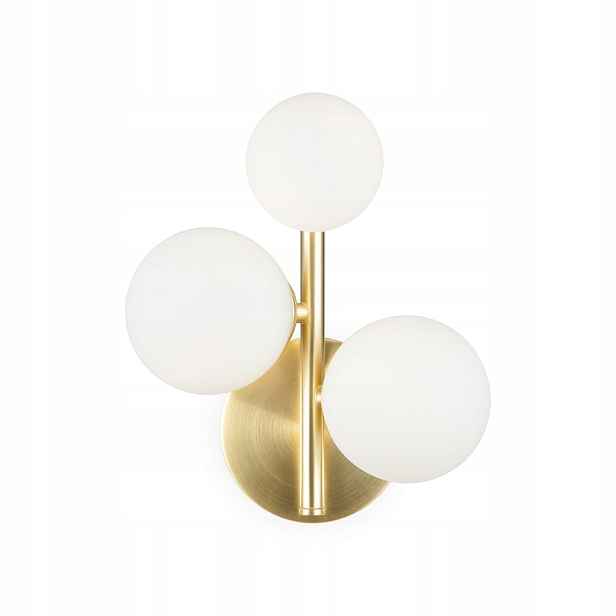 Nástěnná lampa zlatá, bílé skleněné koule, moderní glamour Maytoni