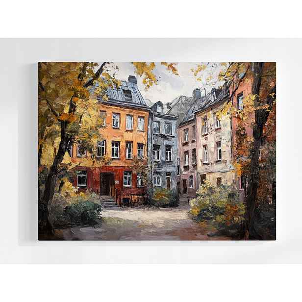 Plakát Město Kamení Domy Dvůr Podzim Pohled 100x75