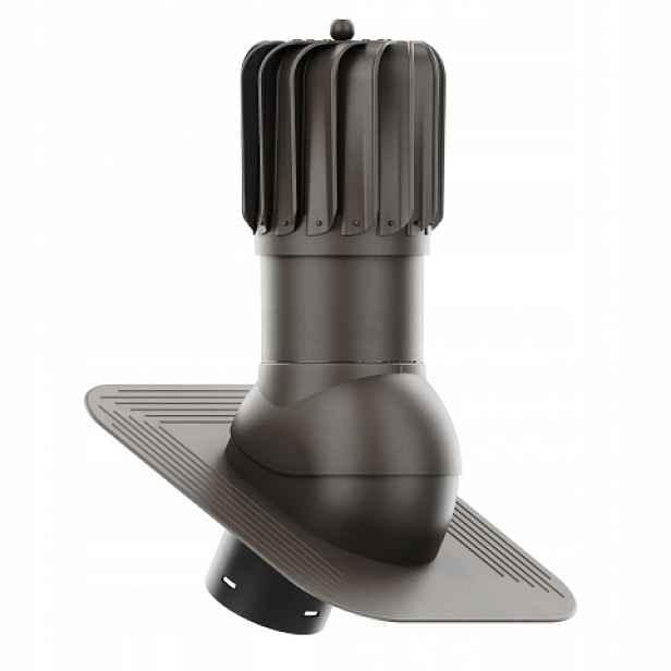 Rotační krb Rotoline pod asfaltový šindel/pape fi 150 mm podlouhlý, tmavě hnědý