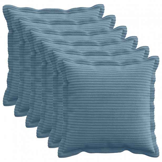 vidaXL Povlak na polštář 6 ks HOUTEN Modrá 30 x 30 cm manšestr
