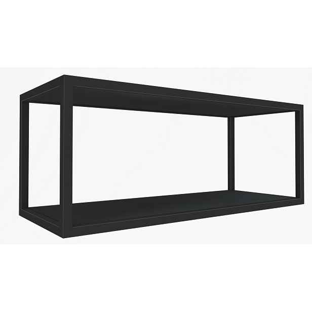 Závěsná nástěnná kovová police Loft černá 90 cm