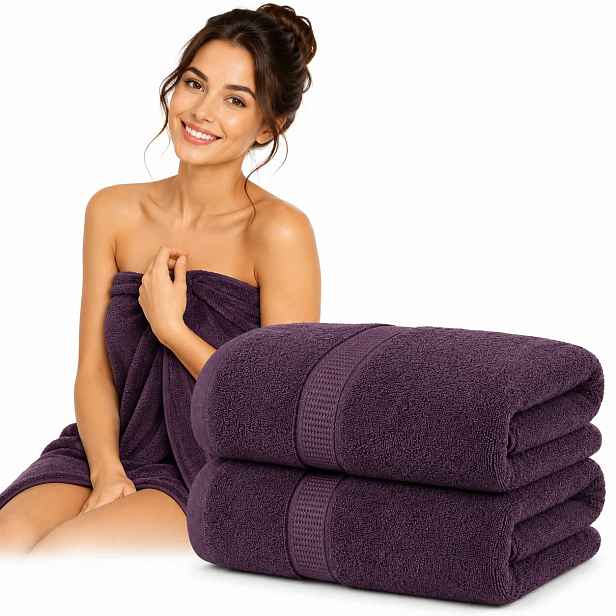 Sada 2 Ks Koupelový Ručník Velký 90X180 Silný Bavlna Oeko-tex Absorpční