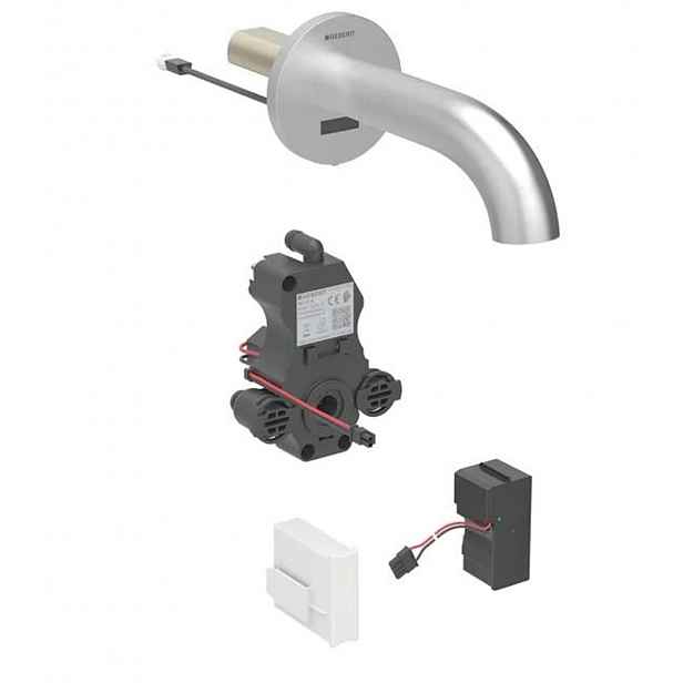 Geberit Piave - Elektronický umyvadlový ventil pod omítku, pro studenou vodu, síťové napájení, easy to clean, kartáčovaná nerez 116.281.SN.1