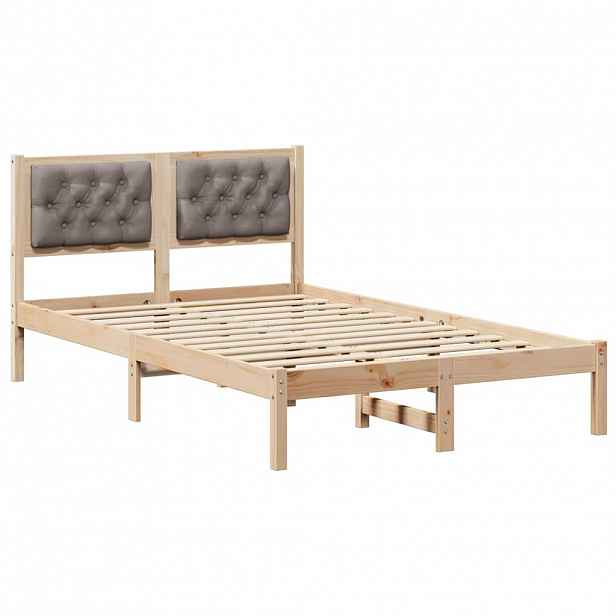 vidaXL Rám postele s čelo Taupe 120 x 200 cm Masivní borové dřevo
