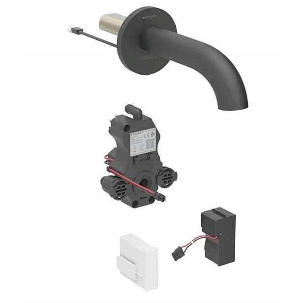 Geberit Piave - Elektronická umyvadlová baterie pod omítku, síťové napájení, easy to clean, matná černá 116.282.14.1