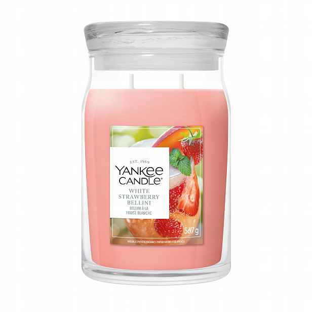 Velká vonná svíčka Yankee Candle White Strawberry Bellini