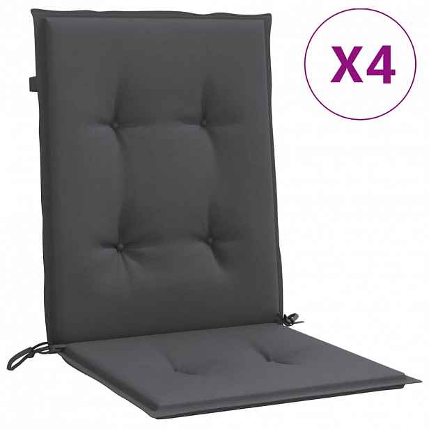 vidaXL Podušky na židli nízké opěradlo 4 ks antracit melanž 100x50x4cm