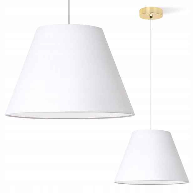 Závěsná Lampa Stropní Lustr Stínidlo Kužel Bílý Do Obývacího Pokoje Kuchyně Zlatý