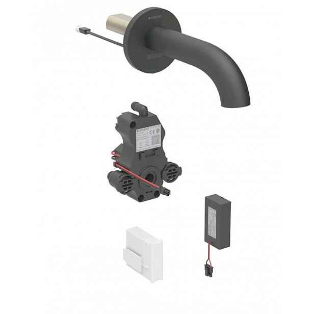 Geberit Piave - Elektronický umyvadlový ventil pod omítku, pro studenou vodu, bateriové napájení, easy to clean, matná černá 116.283.14.1