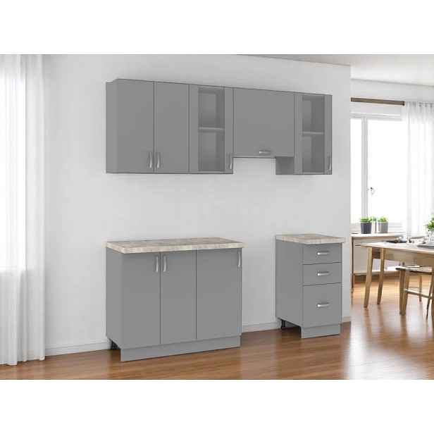 Kuchyně VALSON 140/200 cm, lávově šedá DOPRODEJ