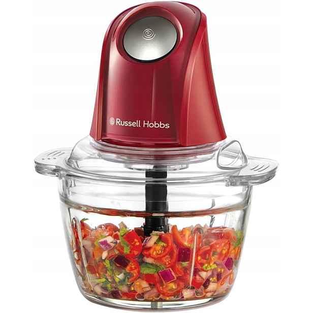Mini Drtič 350 W Skleněná Miska 500 ML Červená