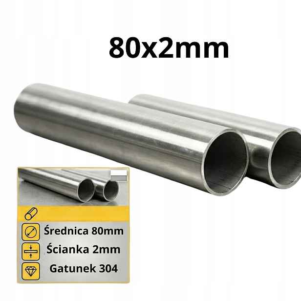 Trubka nerezová 80x2 304 Inox délka 100 cm