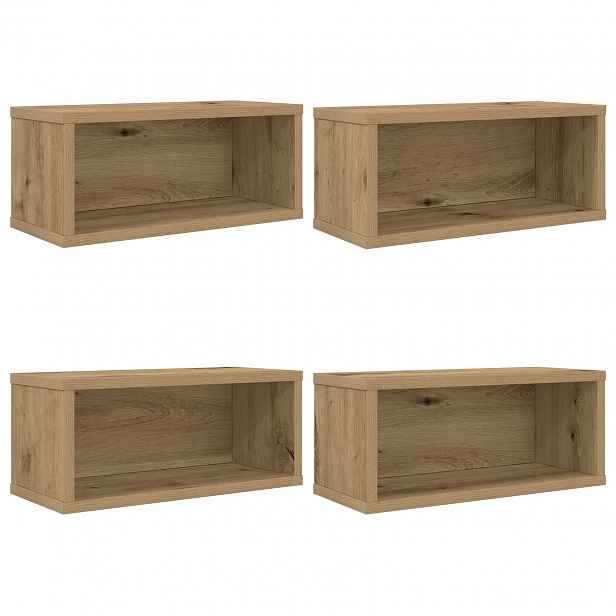 vidaXL Úložný stojan na CD 4 ks Dub artisan 40 x 17 x 17 cm