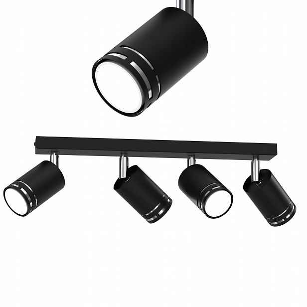 Stropní Svítidlo Stropní Černý Chrom Pohyblivý Led GU10 Spot Reflektor Polská Lampa