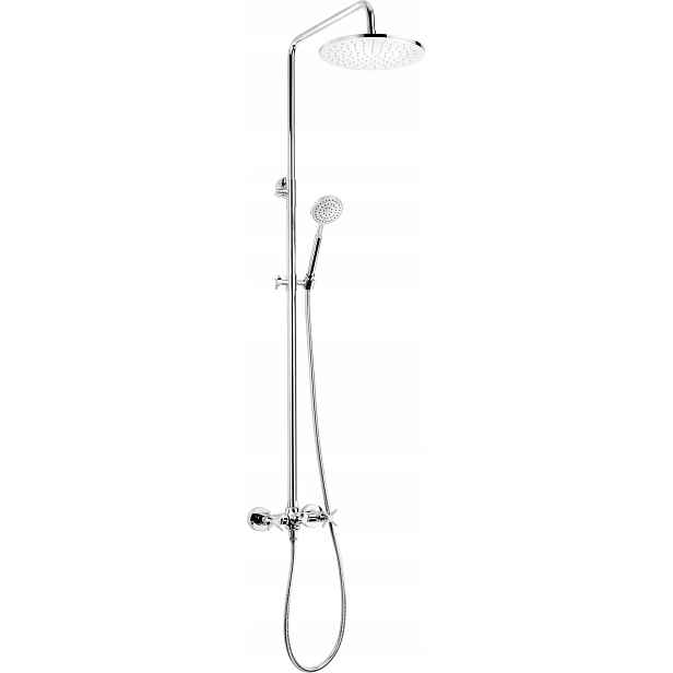 Chromovaná dešťová sprcha se sprchovou baterií, Anti-Calc, 250 mm