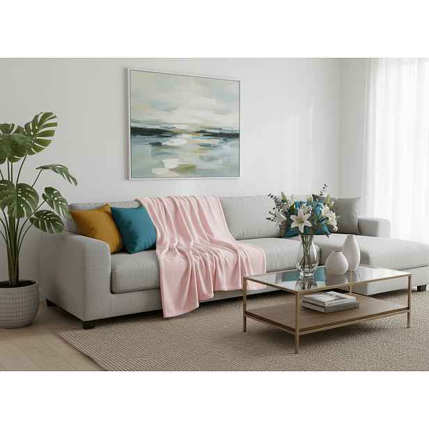Mikroplyšová deka SOFT, světle růžová Rozměr: 200 x 220 cm