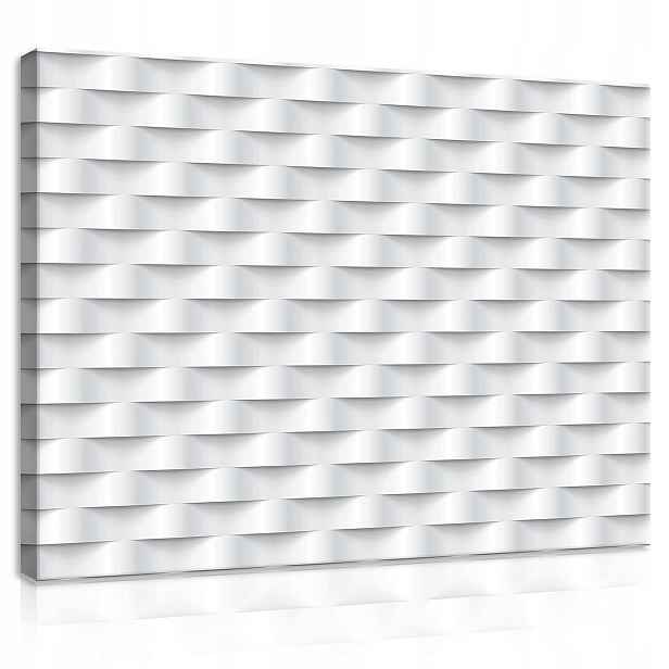 Obraz 80x60 Iluze 3D bílý reliéf geometrické stíny moderní