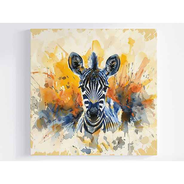 Obraz Na Plátně Canvas Grafika Fauna Zebra Portrét Zvíře Barvy 60x60