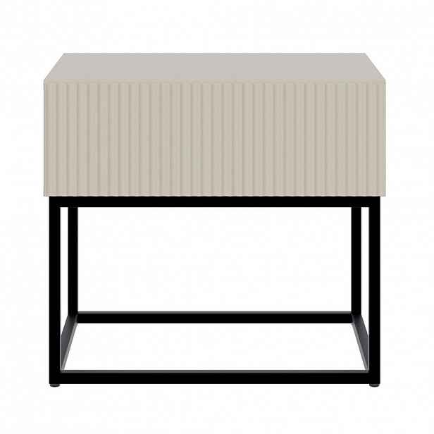 Selsey NOČNÍ stolek Veldio Greige s černou konstrukcí, 50 cm