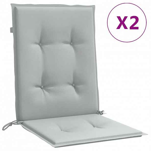 vidaXL Podušky na židli nízké opěradlo 2 ks šedá melanž 100x50x4 cm