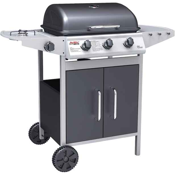 Avenberg Plynový BBQ gril s bočním hořákem Boston, 107,9 x 49,7 x 96,2 cm