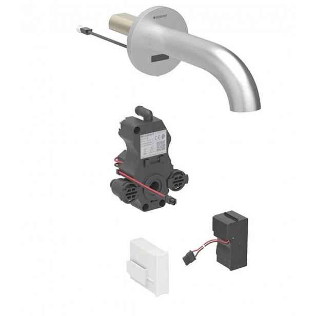 Geberit Piave - Elektronická umyvadlová baterie pod omítku, síťové napájení, easy to clean, kartáčovaná nerez 116.282.SN.1