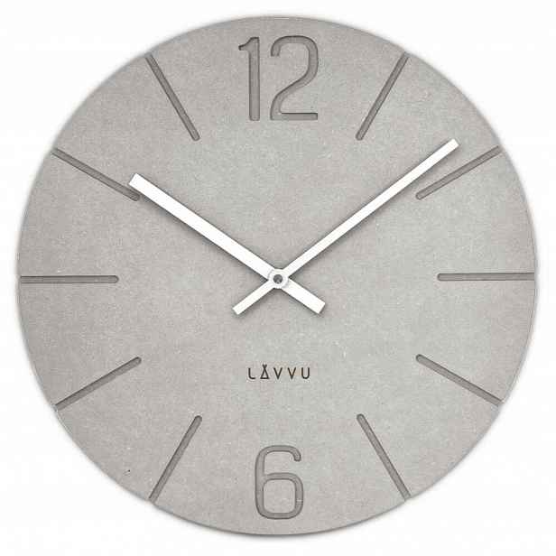 Kulatý Šedé Nástěnné Hodiny Lavvu Natur Eco Mdf Handmade LCT5020 34 cm