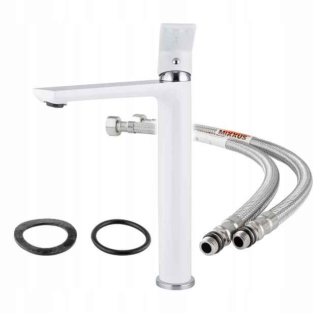 Umyvadlová baterie, Alex 001 High (nut) White-chrome