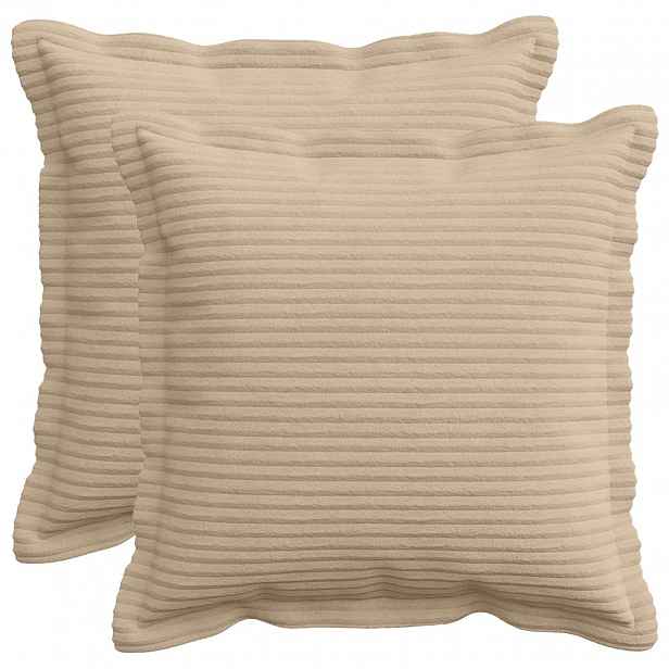 vidaXL Povlak na polštář 2 ks HOUTEN Taupe 30 x 30 cm manšestr